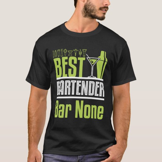 Bester Barkeeper Bar Keine funny Bartending T-Shirt (Vorderseite)