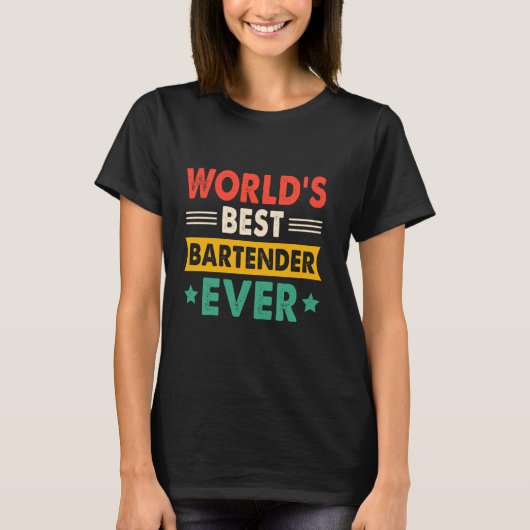 Bester Barkeeper der Welt Ever Funny Retro T-Shirt (Vorderseite)