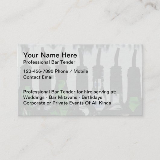 Bester Barkeeper für Miete von Visitenkarten Visitenkarte (Vorderseite)