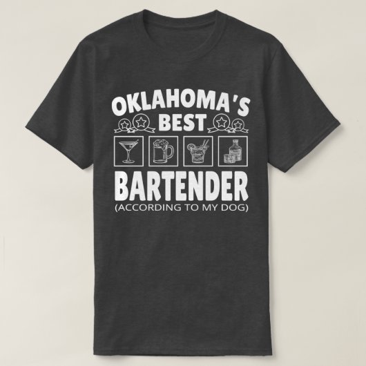 Bester Barkeeper Oklahoma T-Shirt (Design vorne)