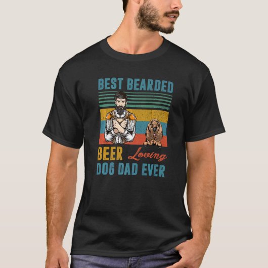 Bester Bartbierliebling Vater je Bluthund D T-Shirt (Vorderseite)
