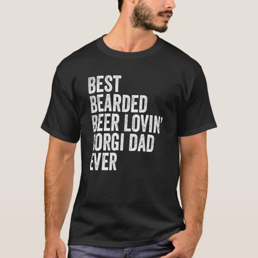 Bester bärtiger bierliebender Corgi-Vater-Haustier T-Shirt (Vorderseite)