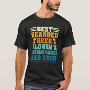Bester bärtiger bierliebender Dobermann-Pinscher-V T-Shirt