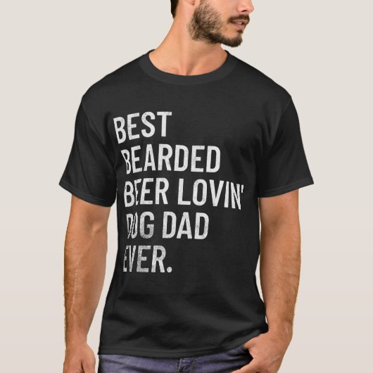Bester bärtiger bierliebender Hundepapa überhaupt T-Shirt (Vorderseite)