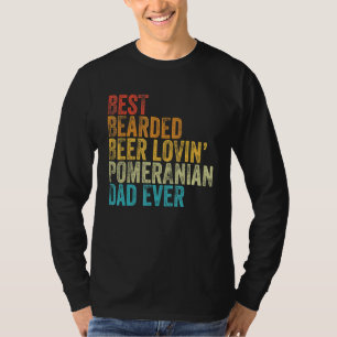 Bester bärtiger bierliebender Pomeranian-Vater-Hau T-Shirt