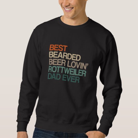 Bester bärtiger bierliebender Rottweiler-Vater Vat Sweatshirt (Vorderseite)
