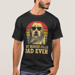 Bester bärtiger Collie Vater je Dog Retro Vintag T-Shirt