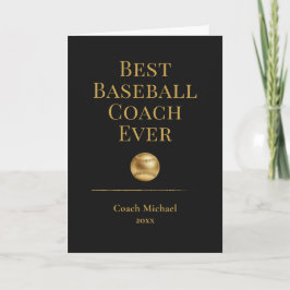Bester Baseball-Trainer überhaupt Eleganes schwarz Dankeskarte