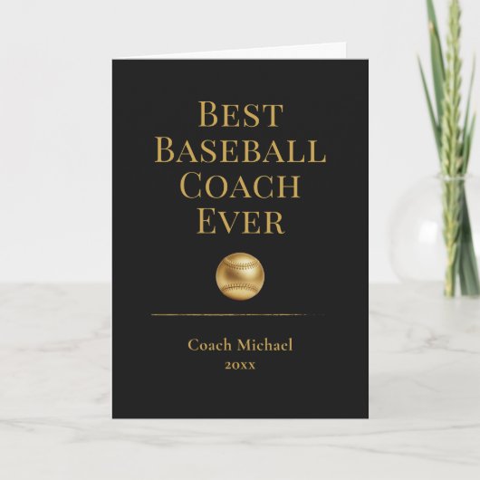 Bester Baseball-Trainer überhaupt Eleganes schwarz Dankeskarte (Vorderseite)
