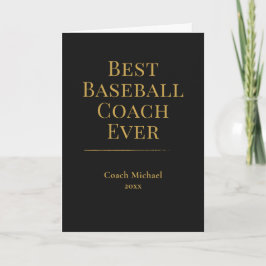 Bester Baseball-Trainer überhaupt Elegant Schwarz  Dankeskarte