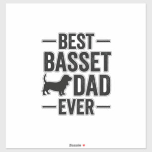 Bester Basset-Vater Aller Zeiten Vintage Gravur Hu Aufkleber