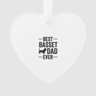 Bester Basset-Vater Aller Zeiten Vintage Gravur Hu Ornament