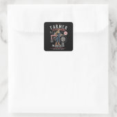 Bester Bauer Vintag Mancave Postkarte Quadratischer Aufkleber (Tasche)