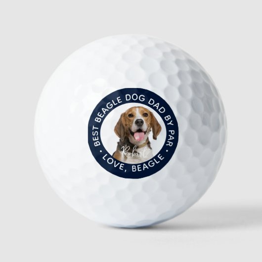 Bester Beagle Hund Vater nach Fertig Haustier Foto Golfball (Vorderseite)