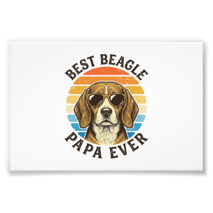 Bester Beagle-Papa Aller Zeiten Vintage Dog Dad-Sh Fotodruck