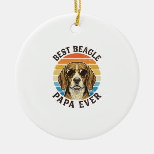 Bester Beagle-Papa Aller Zeiten Vintage Dog Dad-Sh Keramik Ornament