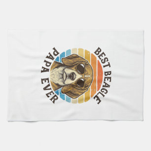 Bester Beagle-Papa Aller Zeiten Vintage-Hund-Papa- Geschirrtuch