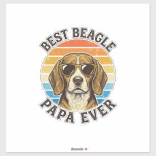 Bester Beagle-Papa Aller Zeiten Vintage-Hund-Vater Aufkleber