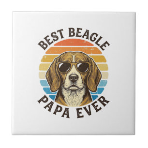 Bester Beagle-Papa Aller Zeiten Vintage-Hunde-Vate Fliese