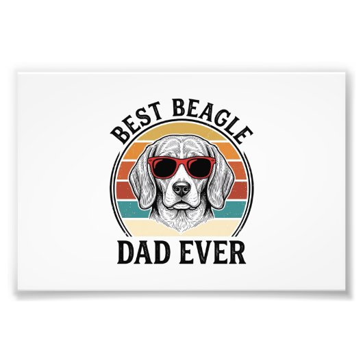 Bester Beagle-Vater Aller Zeiten Vintage Beagle-Sh Fotodruck (Vorne)