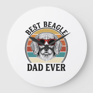 Bester Beagle-Vater Aller Zeiten Vintage Beagle-Sh Große Wanduhr