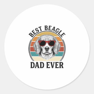 Bester Beagle-Vater Aller Zeiten Vintage Beagle-Sh Runder Aufkleber