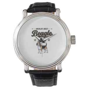 Bester Beagle-Vater der Welt Vintage Hund Armbanduhr