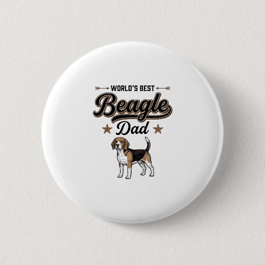 Bester Beagle-Vater der Welt Vintage Hund Button (Vorderseite)