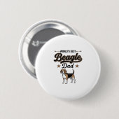Bester Beagle-Vater der Welt Vintage Hund Button (Vorne & Hinten)