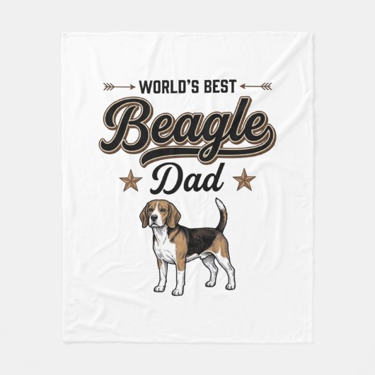 Bester Beagle-Vater der Welt Vintage Hund Fleecedecke (Vorderseite)
