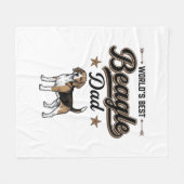 Bester Beagle-Vater der Welt Vintage Hund Fleecedecke (Vorderseite (Horizontal))
