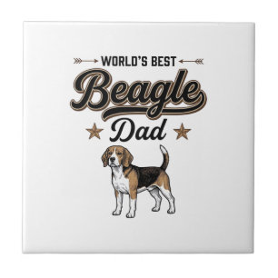 Bester Beagle-Vater der Welt Vintage-Hund Fliese
