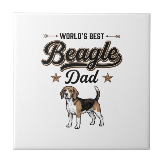 Bester Beagle-Vater der Welt Vintage-Hund Fliese (Vorderseite)