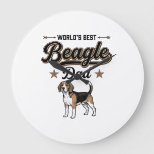 Bester Beagle-Vater der Welt Vintage Hund Große Wanduhr