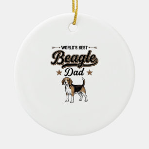 Bester Beagle-Vater der Welt Vintage Hund Keramik Ornament