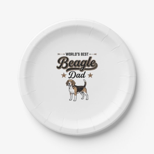 Bester Beagle-Vater der Welt Vintage Hund Pappteller (Vorderseite)