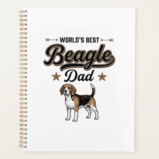 Bester Beagle-Vater der Welt Vintage Hund Planer (Vorderseite)