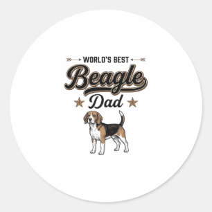 Bester Beagle-Vater der Welt Vintage Hund Runder Aufkleber