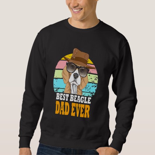 Bester Beagle Vater je Hunde Retro Welpe Sonnenbri Sweatshirt (Vorderseite)