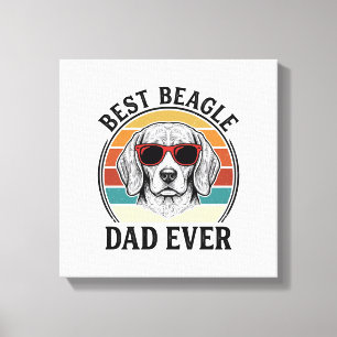 Bester Beagle-Vater überhaupt Vintage Beagle-Shirt Leinwanddruck