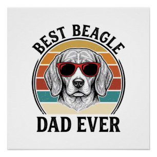 Bester Beagle-Vater überhaupt Vintage Beagle-Shirt Poster