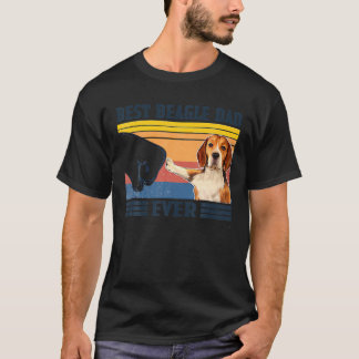 Bester Beagle-Vater überhaupt Vintage Vatertag Wei T-Shirt