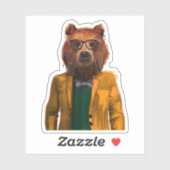 Bester bekleideter Bär Aufkleber (Blatt)