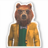 Bester bekleideter Bär Aufkleber (Vorderseite)