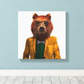 Bester bekleideter Bär Leinwanddruck (Insitu (Holzboden))
