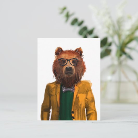 Bester bekleideter Bär Postkarte (Stehend Vorderseite)