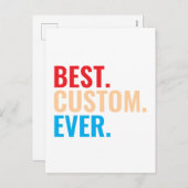 Bester benutzerdefinierter, Vintager Retro-Text Feiertagspostkarte (Vorne/Hinten)