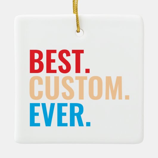 Bester benutzerdefinierter, Vintager Retro-Text Keramikornament (Vorderseite)