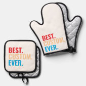 Bester benutzerdefinierter, Vintager Retro-Text Ofenhandschuh & Topflappen-Set (Vorderseite/Rückseite)