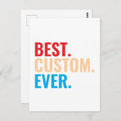 Bester benutzerdefinierter, Vintager Retro-Text Postkarte (Vorne/Hinten)